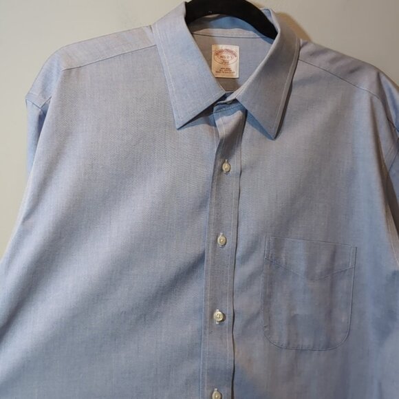 Vintage Brooks Brothers Dress Shirt Chambray Long Sleeve Non Iron Cotton 16 1/2 - Picture 11 of 12